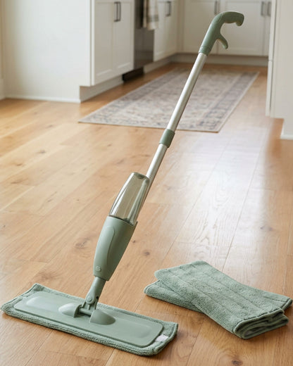 Kmxwp Glidespray Refillable Flat Mop 50 in Sage with 3 Pads - Lifestyle view