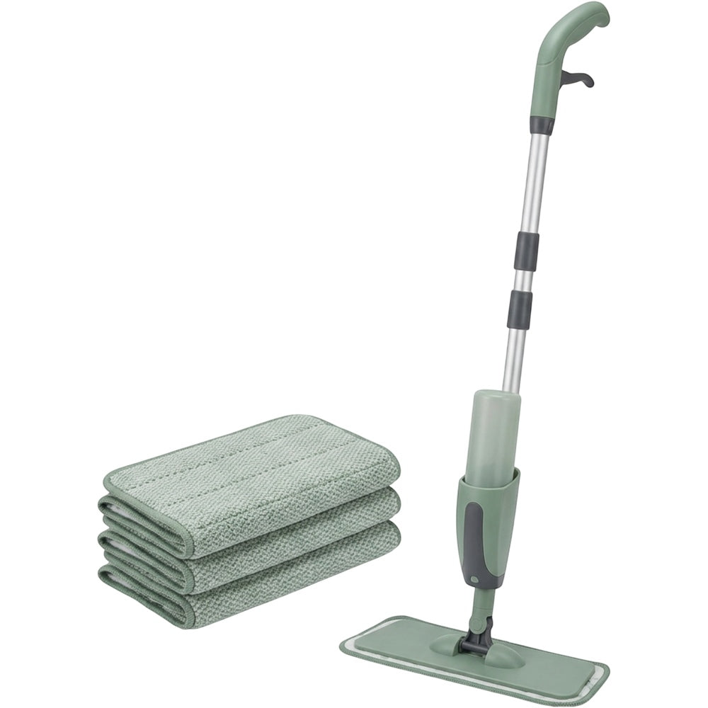 Kmxwp Glidespray Refillable Flat Mop 50 in Sage with 3 Pads - Product view