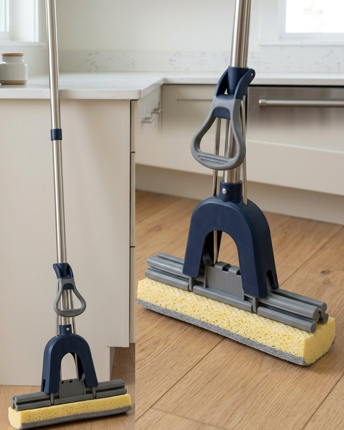 Kmxwp Pressfold Self-Wringing Sponge Mop 51 in Navy Gray - Lifestyle view