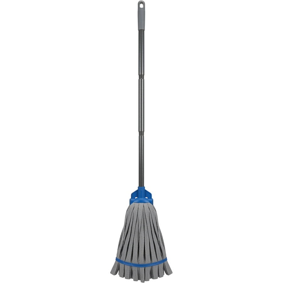 Kmxwp Self-Wringing Cotton Strip Mop with Ratchet Collar Gray