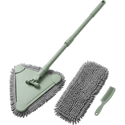 Kmxwp Triangular Chenille Dust Mop with Telescoping Handle Sage - Product view
