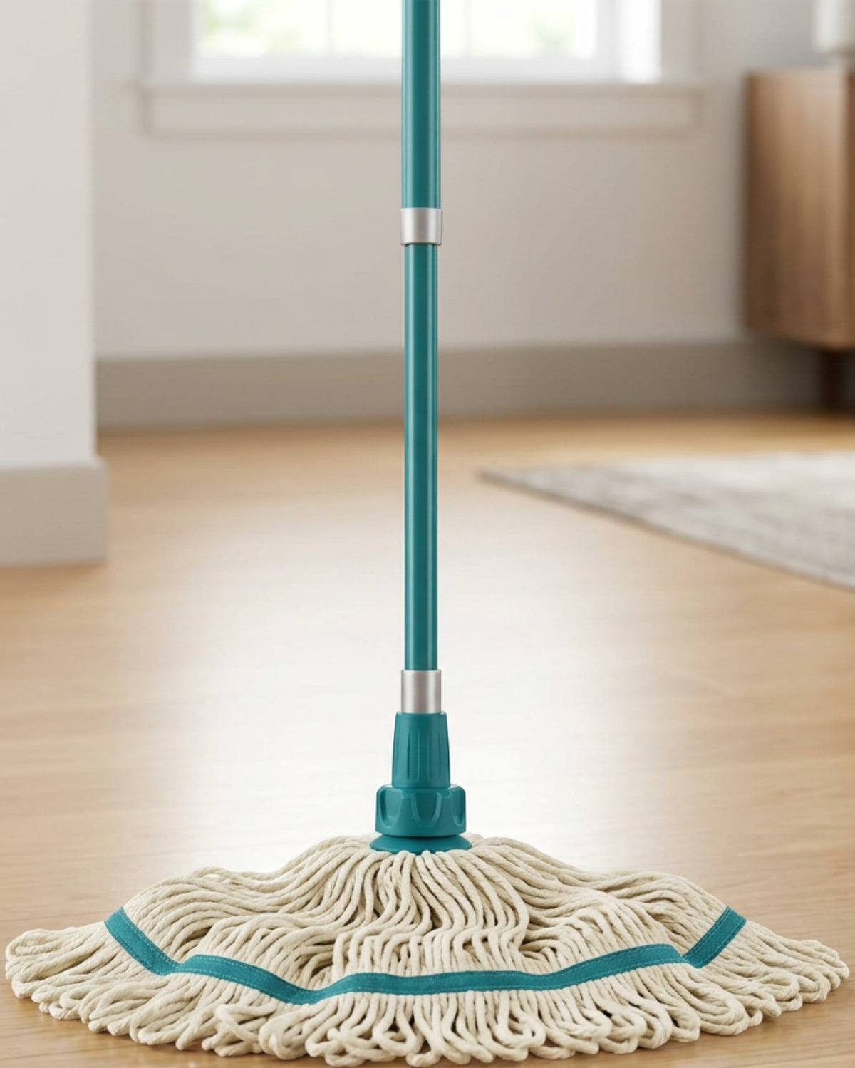 Kmxwp Twistloop Microfiber String Mop 53 in Teal Cream - Lifestyle view